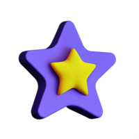 3d galleggiante elemento stella icona png