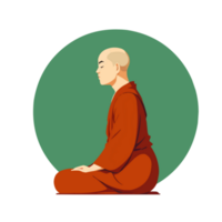 monge homem meditação png