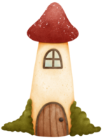 Cute red mushroom tower png