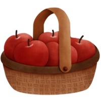 Cute apple basket png