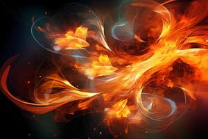 Technology and flames abstract graphical. photo