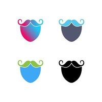 icono de vector de barba y bigote