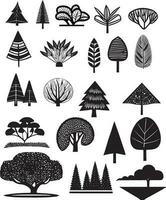 Different Types Of Tree Silhouette Vector
