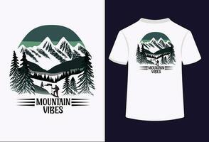 Mountain Vibes Typography T-Shirt Design vector