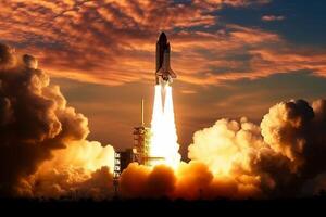 The space shuttles launching. photo