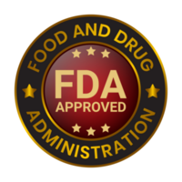 FDA Aprroved Label, Stamp, Badge, Seal, Sticker, Tag, Food And Drug Administration Badge, 3D Realistic Shiny And Glossy Badge For CBD Label Design Elements png