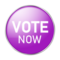 Vote Button Icon, Glossy 3D Realistic Vote Now Button, Voting Badge, Badge, Label, Voting Yes, Push Button, Isolated png