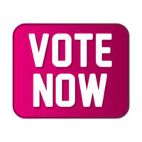 Vote Button Icon, Glossy 3D Realistic Vote Now Button, Voting Badge, Badge, Label, Voting Yes, Push Button, Isolated png