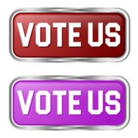 votar botón icono, lustroso 3d realista votar ahora botón, votación insignia, insignia, etiqueta, votación Sí, empujar botón, aislado png