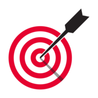 3d realistisch bullseye Ziel Symbol, Pfeil Pfeil Targeting Symbol, Bogenschießen Ziel Symbol, Pfeil Targeting Markt Logo zum Erfolg, gewinnen, Ziel, Erfolg Strategie Design Elemente png