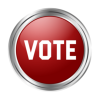 Vote Button Icon, Glossy 3D Realistic Vote Now Button, Voting Badge, Badge, Label, Voting Yes, Push Button, Isolated png