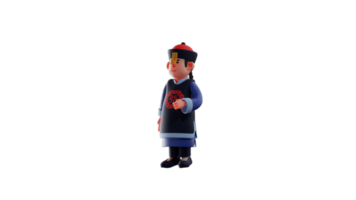 3D illustration. Dashing Vampire 3D cartoon character. Vampire stood straight and facing forward. The vampire in his luxurious clothes looked very dignified. 3D cartoon character png