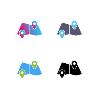 icono de vector de mapa plegado