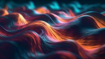 3D abstract background. Metallic abstract wavy liquid backdrop design photo