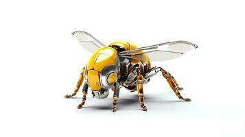Mechanical Robot Honey Bee isolated on white background photo
