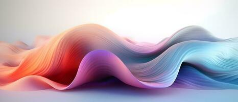 Abstract soft-colored wavy background with a 3D expression. Flow and harmony concept. Generated by AI. photo