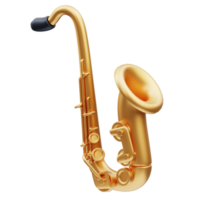 saxofón música herramientas 3d ilustración png
