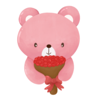 osito de peluche oso con flores png