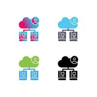 Cloud Library Vector Icon