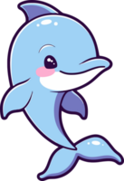 Cute cartoon dolphin with AI Generative png