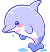 Cute cartoon dolphin with AI Generative png