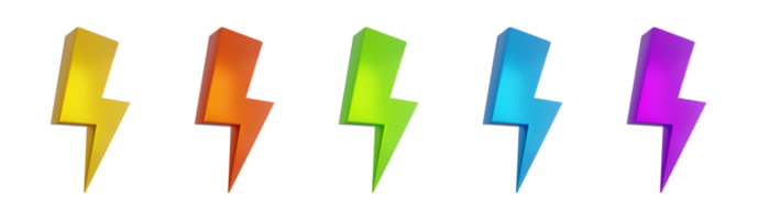 power thunder is colorful 3d set,electric icon set png