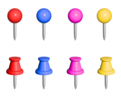 set of push pins 3d icon ,arrow set,for note and paper png