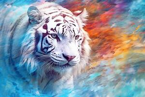 White tiger alcohol ink. photo