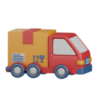 3d rendering delivery truck isolated useful for ecommerce, business, retail, store, online, delivery and marketplace design element png