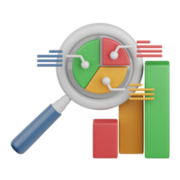 3d Rendern Analytik isoliert nützlich zum Geschäft, Analyse, Geld und Finanzen Design Element png