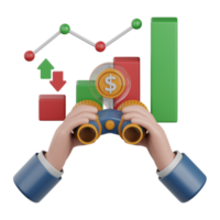 3d renderen voorspelling analytics geïsoleerd nuttig voor bedrijf, analyse, geld en financiën ontwerp png