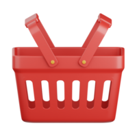 3d rendering basket isolated useful for ecommerce, business, retail, store, online, delivery and marketplace design element png