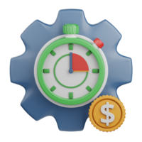 3d rendering time management isolated useful for business, analytics, web, money and finance design png