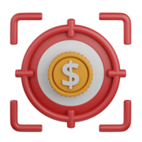 3d rendering target isolated useful for business, analytics, web, money and finance design element png