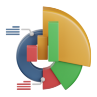 3d rendering statistics isolated useful for business, analytics, web, money and finance design png