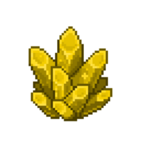 a 8 bits com estilo retrô arte de pixel ilustração do uma ouro cristal. png