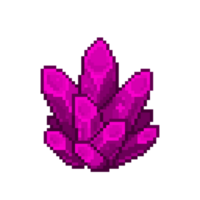 a 8 bits com estilo retrô arte de pixel ilustração do uma magenta cristal. png