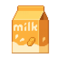 een 8-bits retro-stijl pixel-art illustratie van pinda boter melk. png