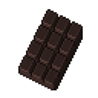 An 8-bit retro-styled pixel-art illustration of dark chocolate. png