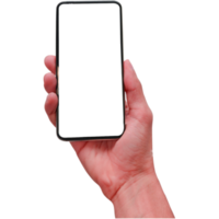 Hand holding a modern smartphone png