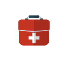 Simple first aid kit icon, Medical Bag Icon, nursing bag, corona virus, Medical bag with tools for help health in the office of a doctor at hospital,Red bag with first aid, transparent background PNG