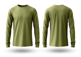 Gold long sleeve t-shirt mockup isolated on transparent background, generative ai png