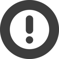 Warn icon in black circle. png