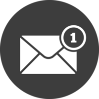 Email icon in black circle. png