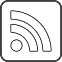 Wifi icon in thin line black square frames. png