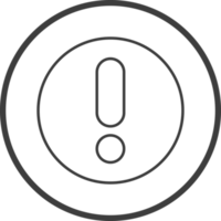 Warn icon in thin line black circle frames. png