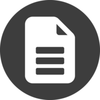 Document icon in black circle. png