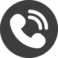 Phone call icon in black circle. png