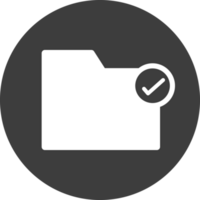 Folder icon in black circle. png