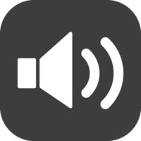 Speaker icon in black square. png